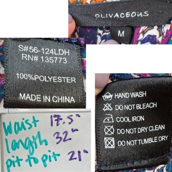 OLIVACEOUS Paisley Tassel Drawstring Dress with Ruffle Hem Size M - Picture 12 of 14